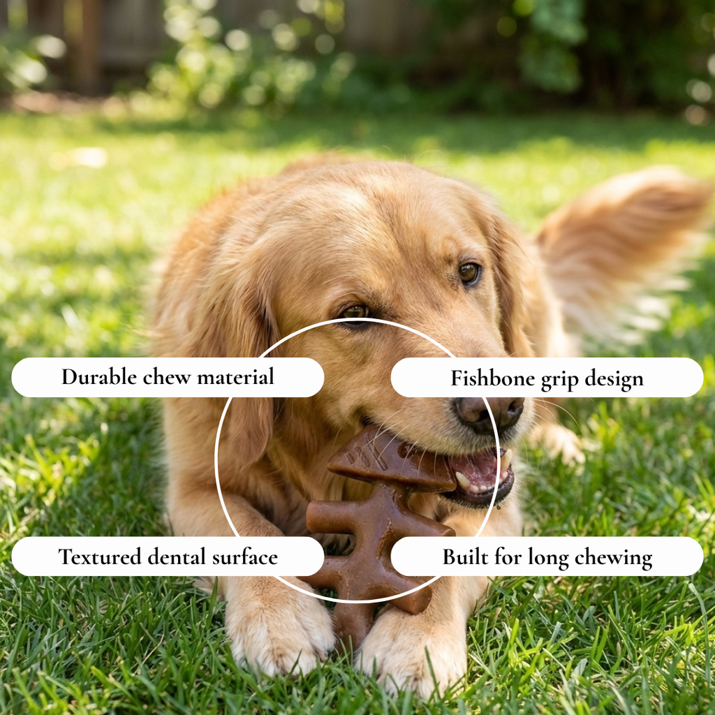 Fishbone Chew Dog Toy