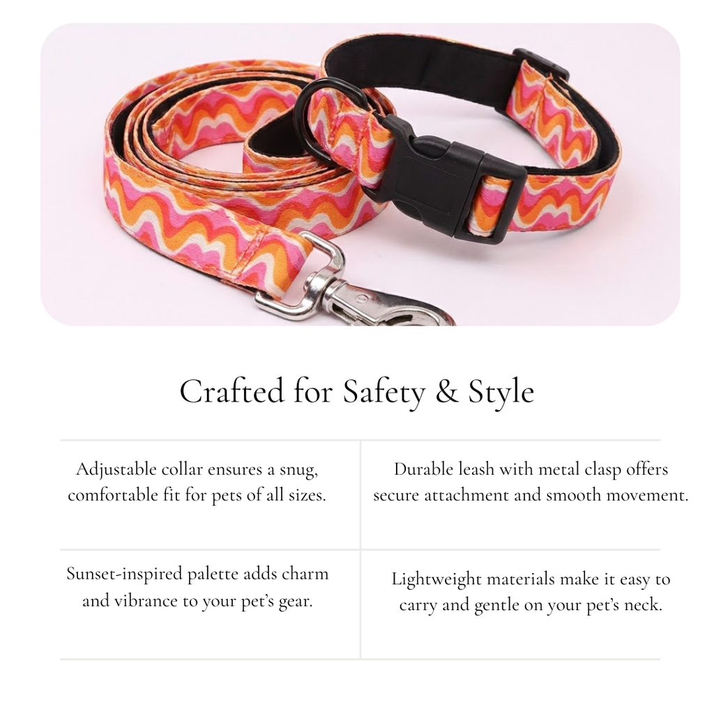 Wavy Sunset Leash & Collar Set