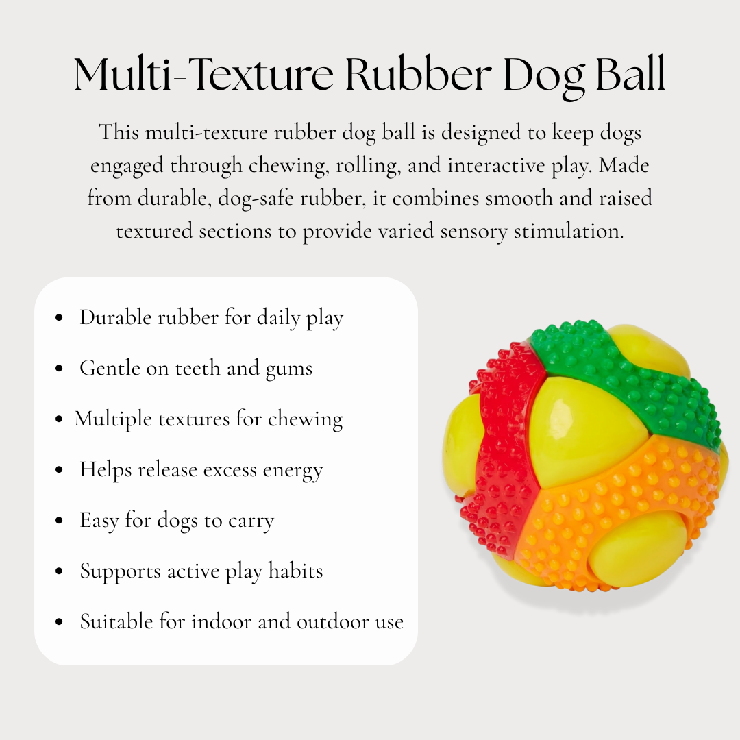 Multi-Texture Rubber Dog Ball