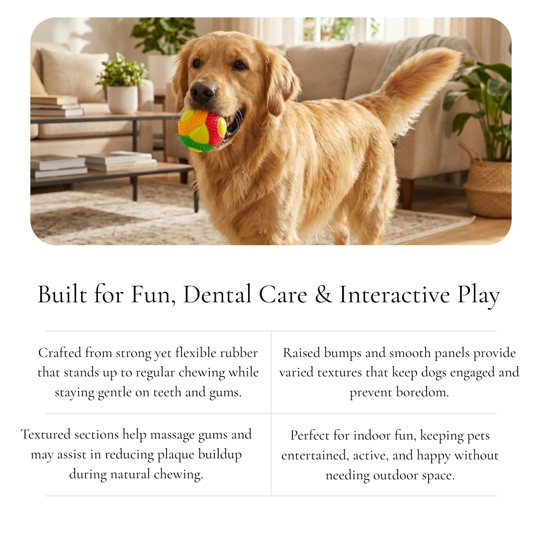 Multi-Texture Rubber Dog Ball