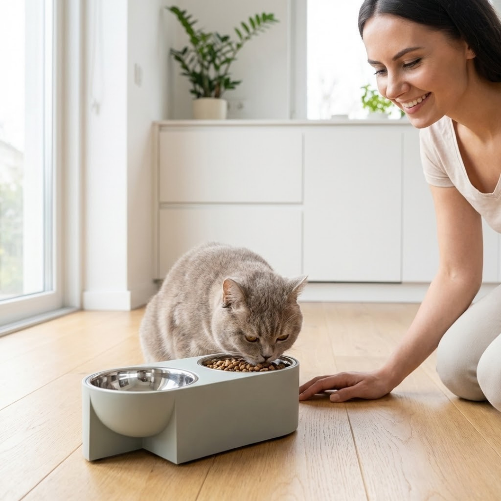 Dual Pet Feeder - Matte Finish