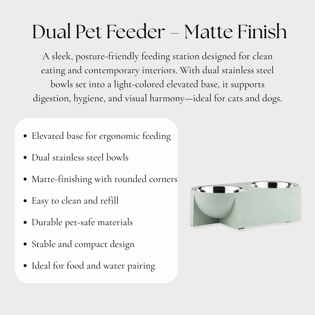 Dual Pet Feeder - Matte Finish