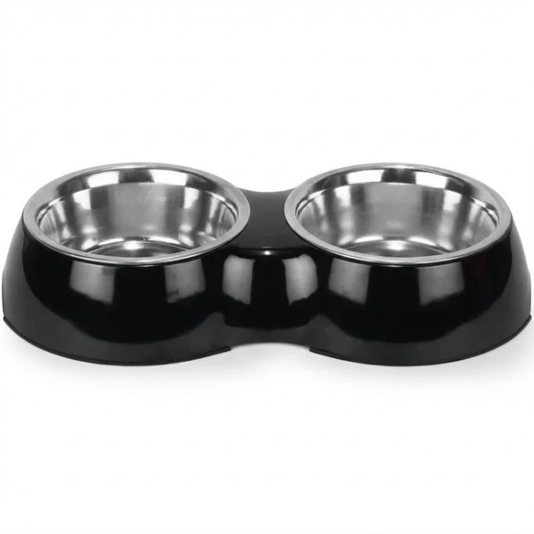 Dual Pet Bowl with Stainless Steel