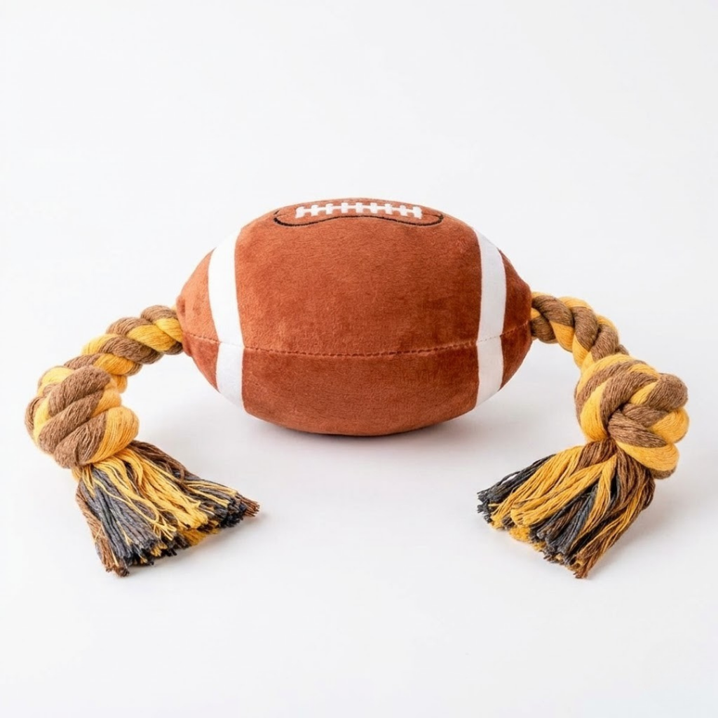 Plush Football Rope Dog Toy