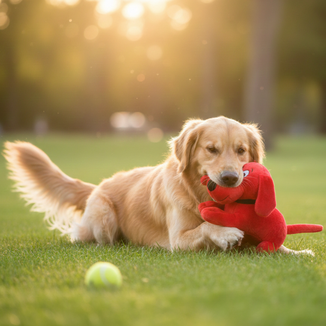 Red Plush Dog Toy