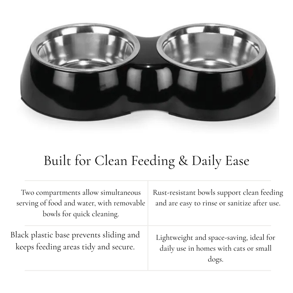 Dual Pet Bowl with Stainless Steel