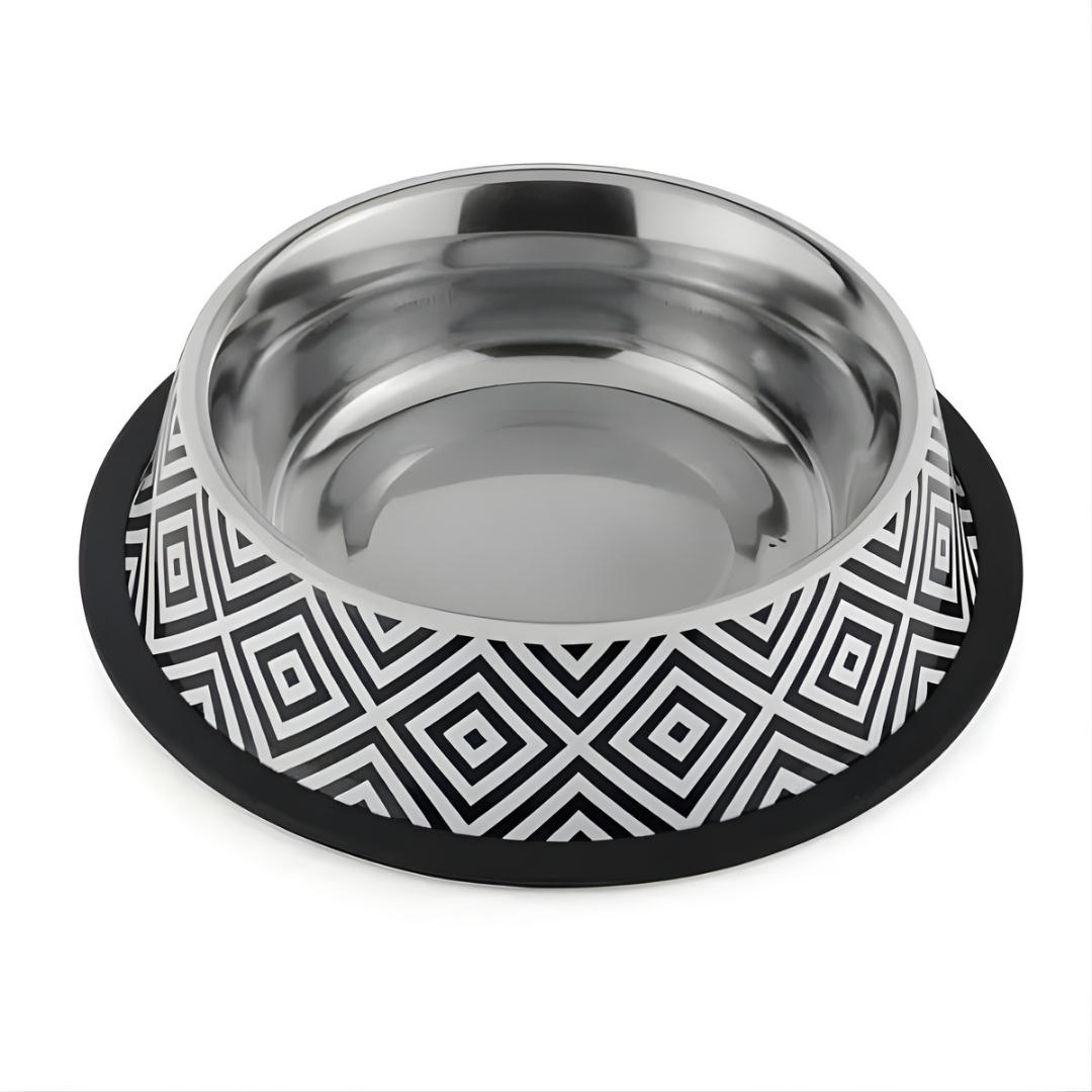 Geometric Stainless Steel Pet Bowl