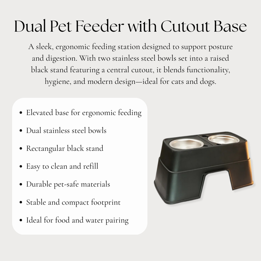 Dual Pet feeder with Cutout Base