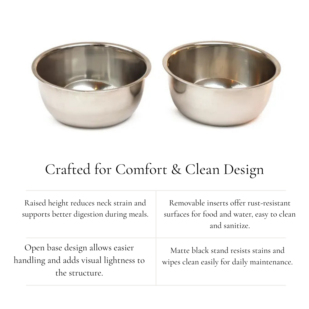 Dual Pet feeder with Cutout Base