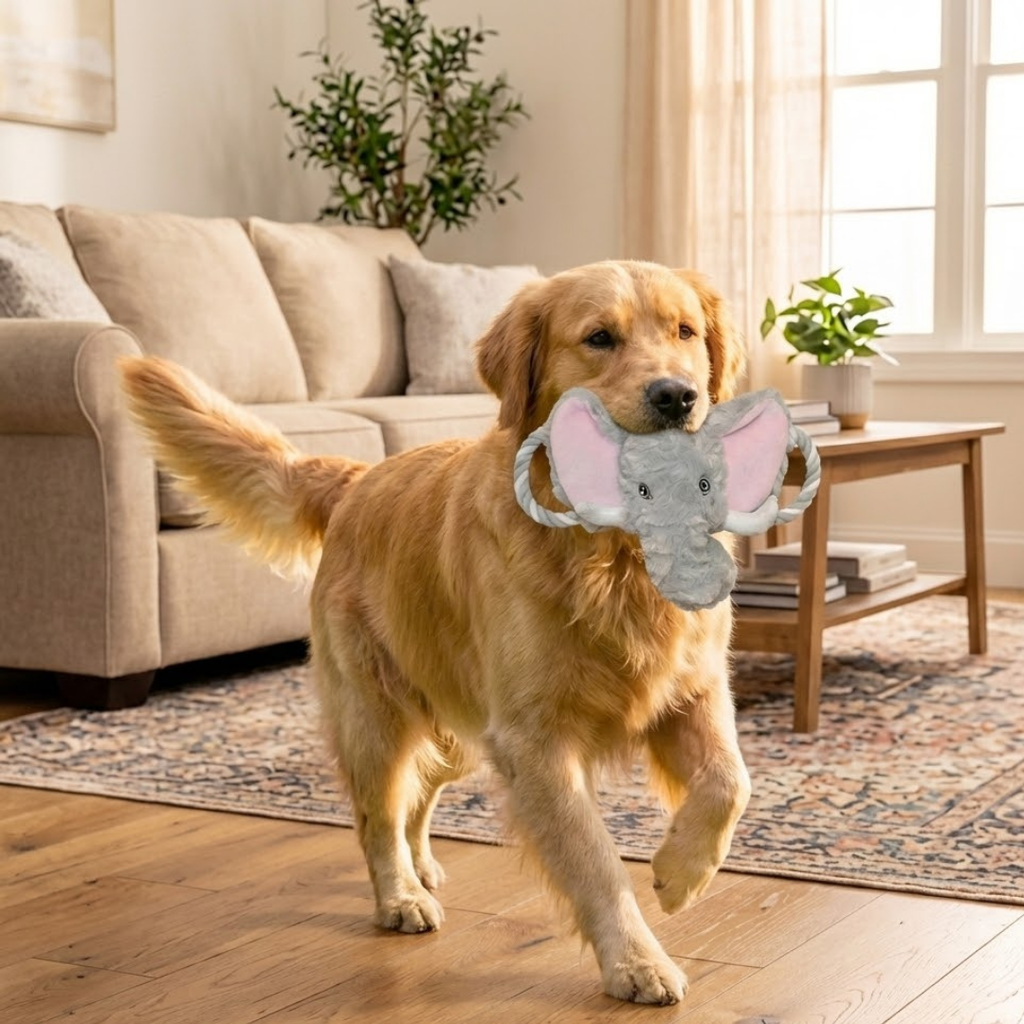 Plush Elephant Rope Dog Toy