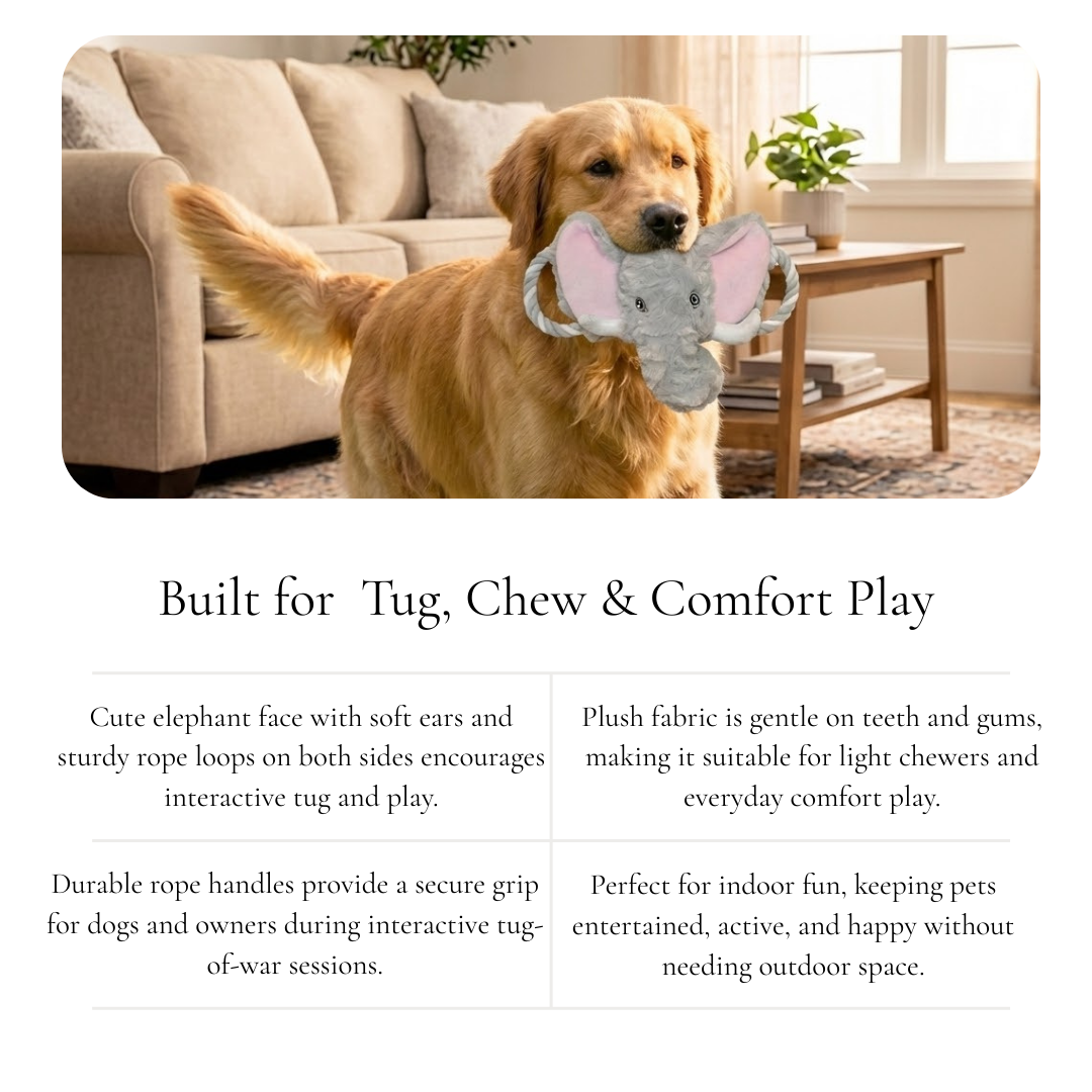 Plush Elephant Rope Dog Toy