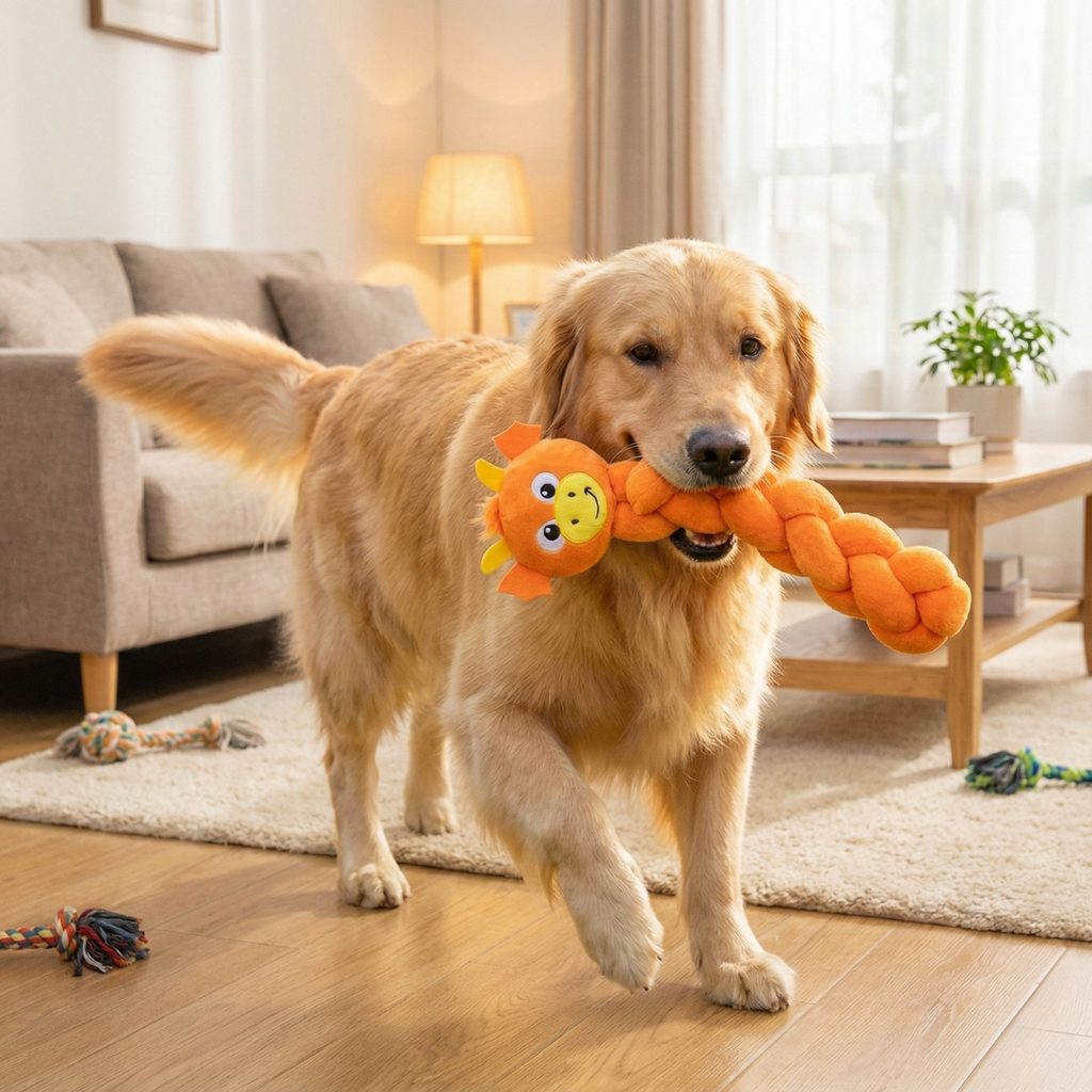 Plush Giraffe Rope Dog Toy