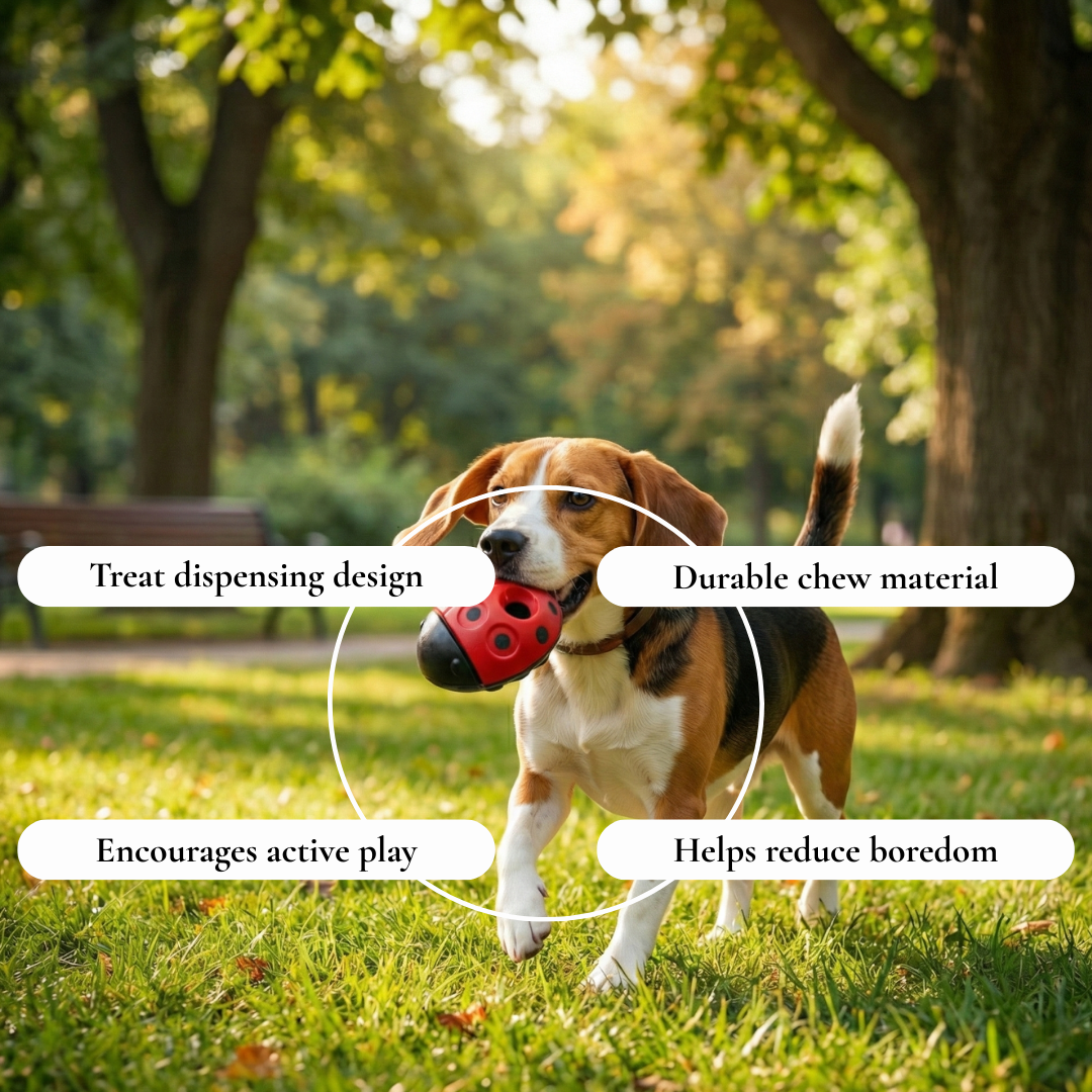 Ladybug Treat Rubber Dog Toy