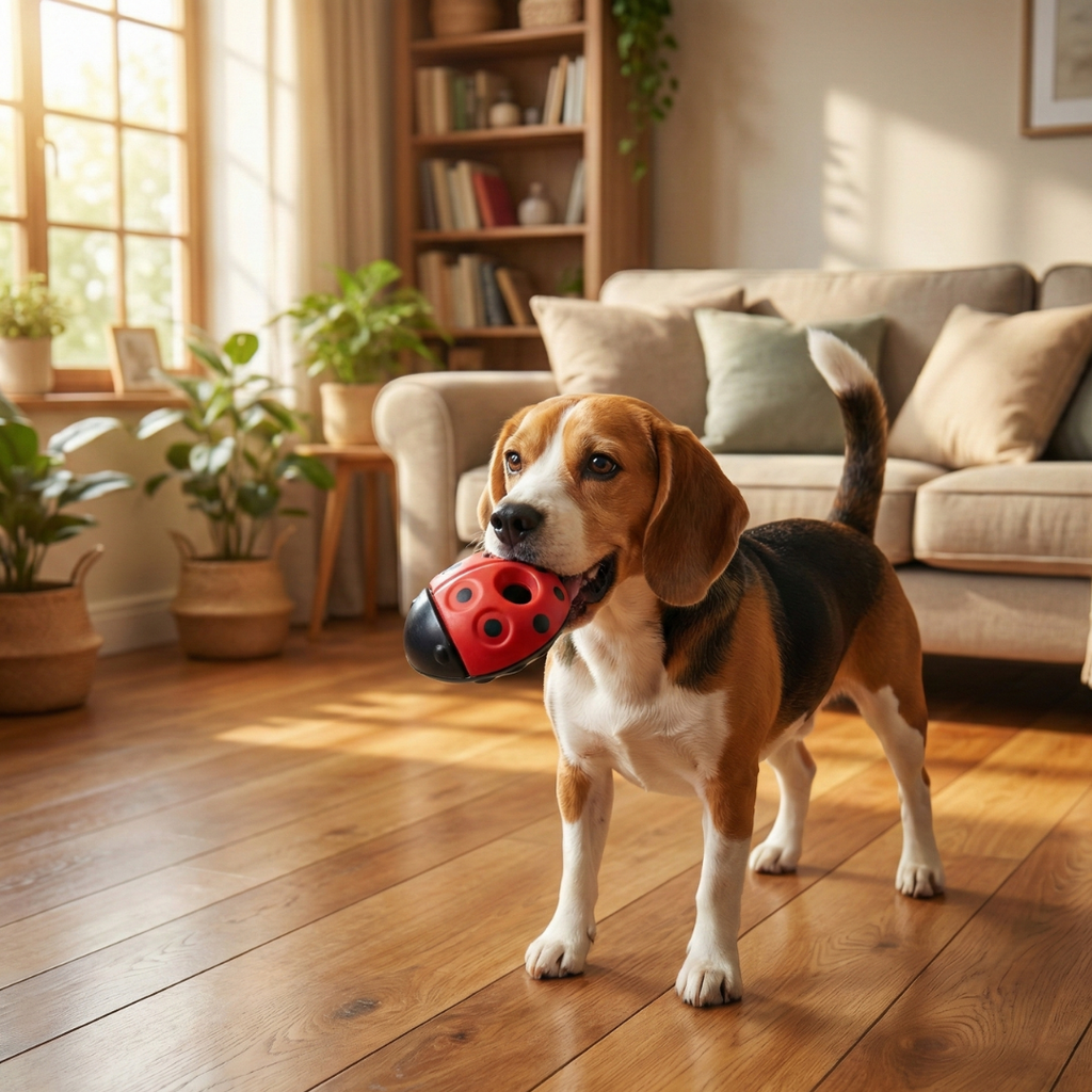 Ladybug Treat Rubber Dog Toy