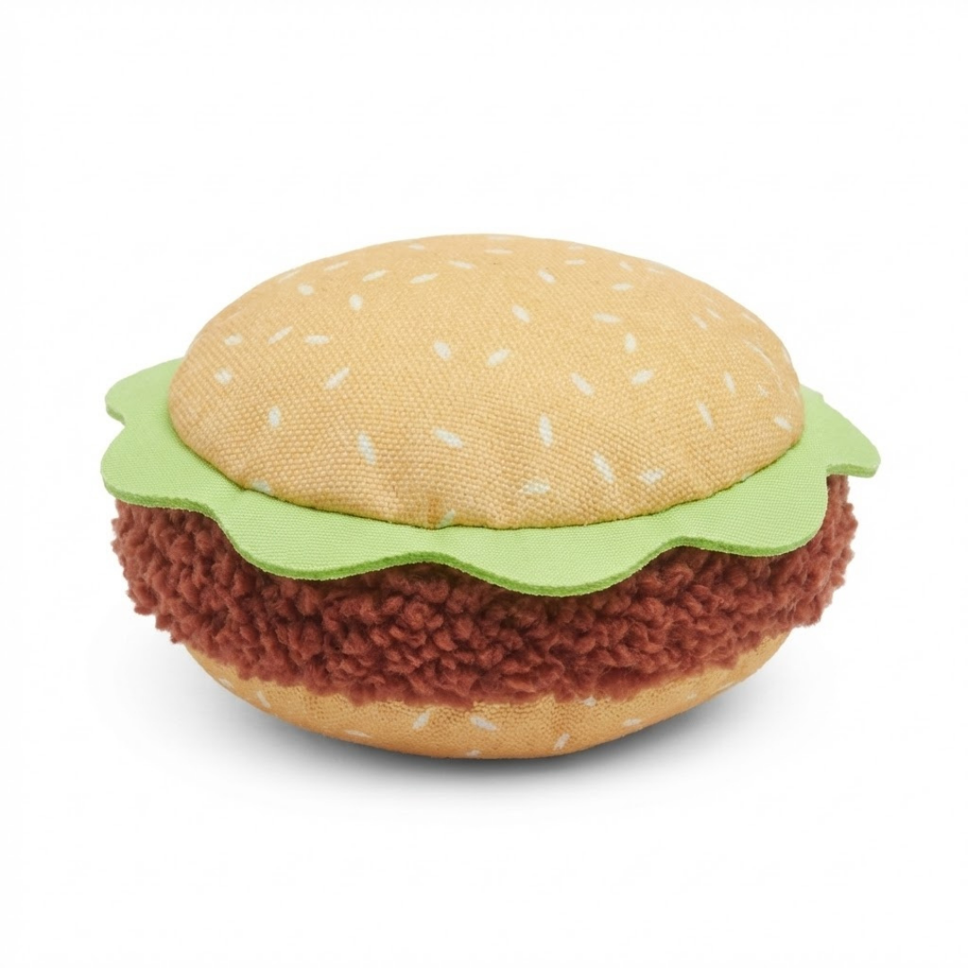 Plush Burger Dog Toy