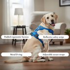 Blue Reflective Padded Harness