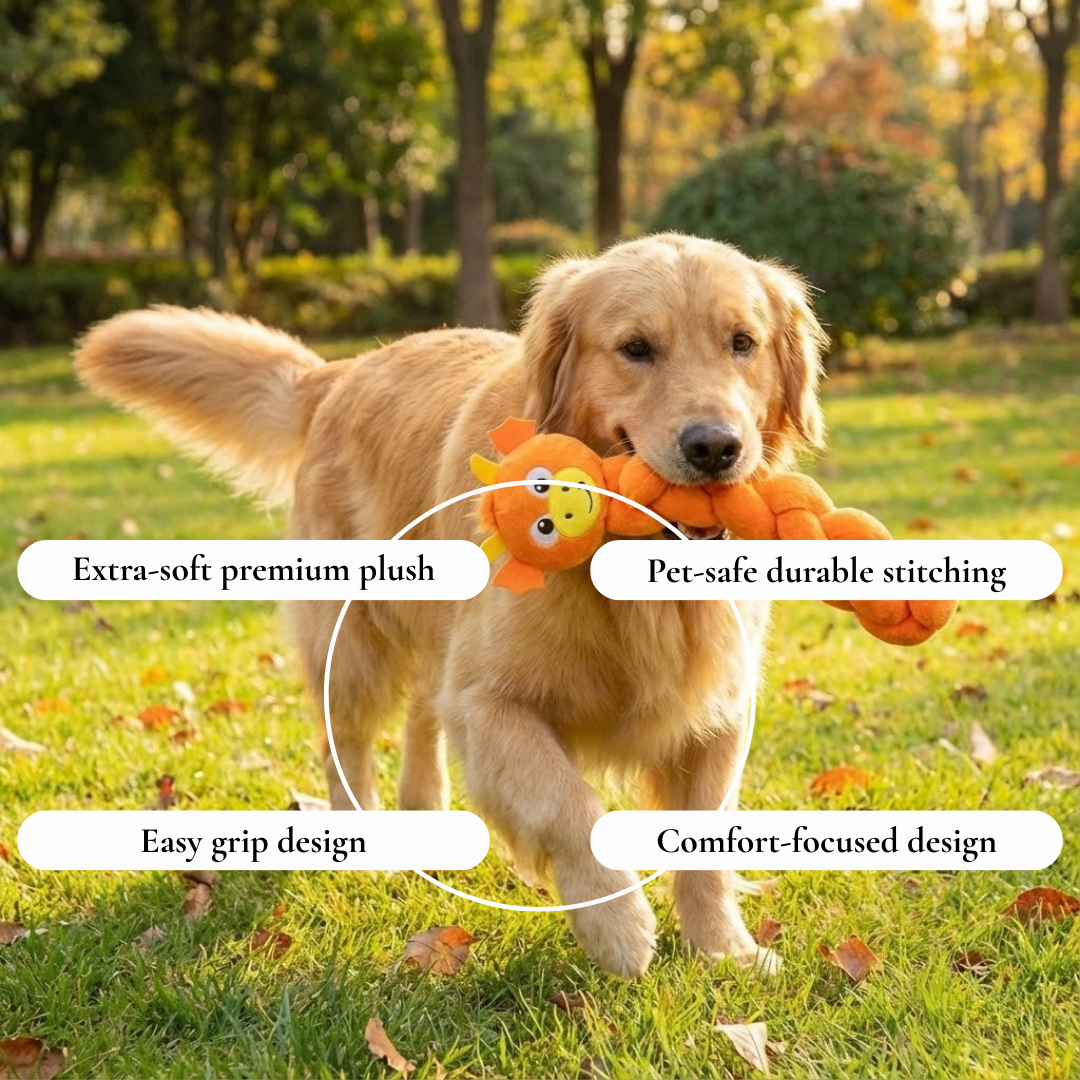 Plush Giraffe Rope Dog Toy