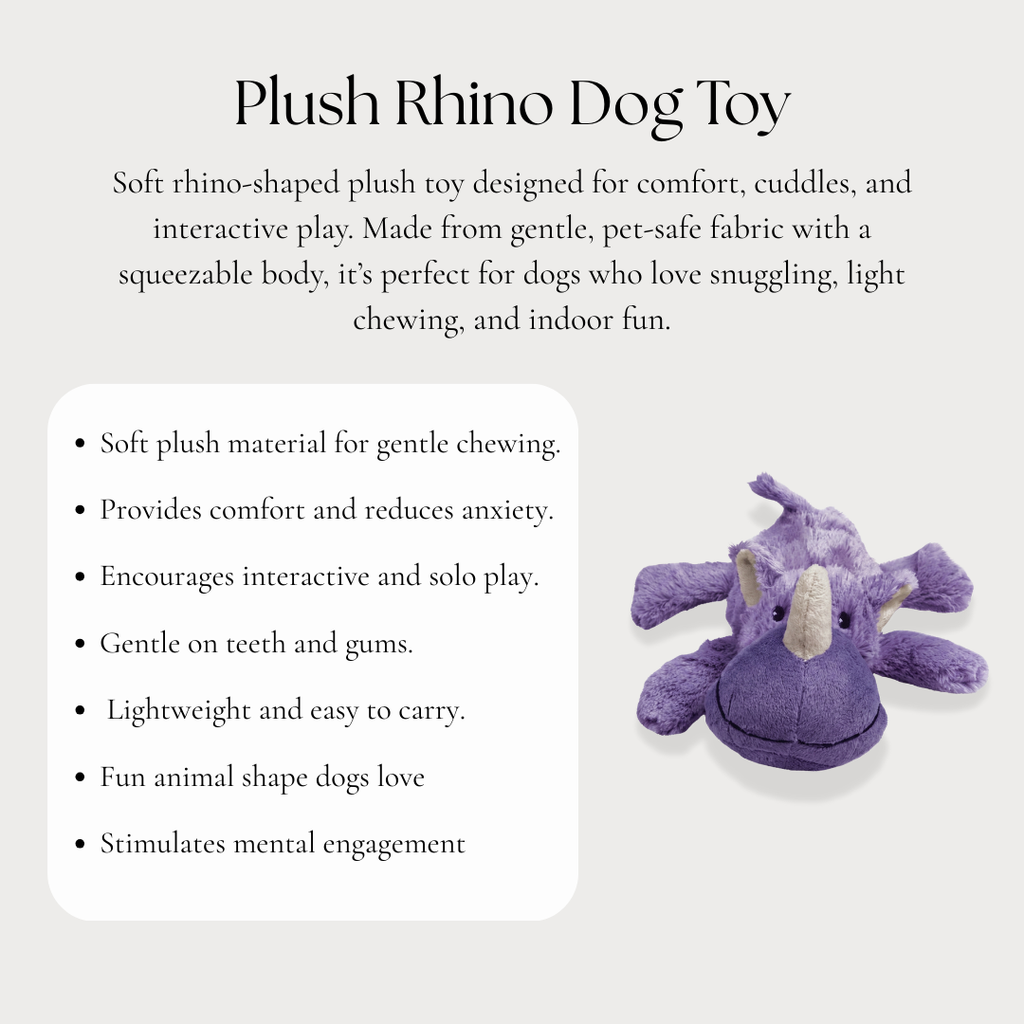 Plush Rhino Dog Toy