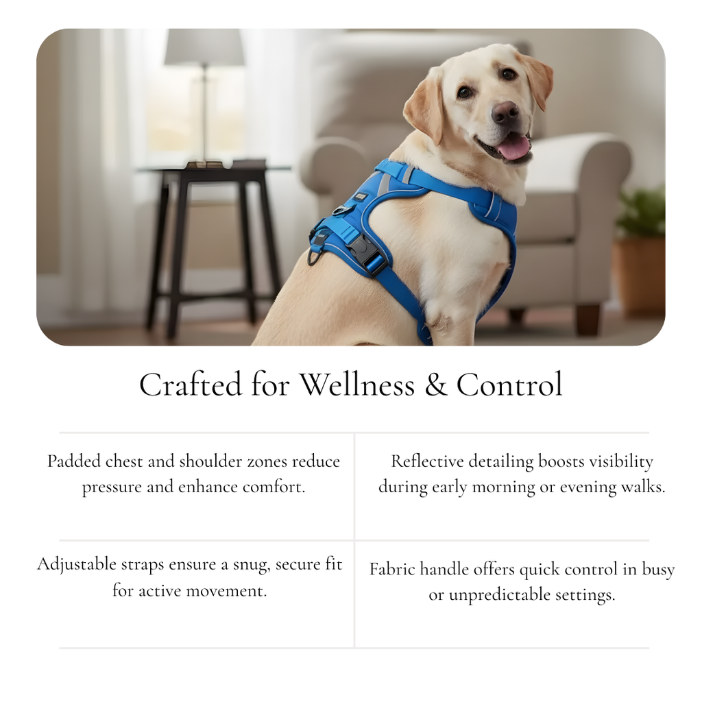 Blue Reflective Padded Harness