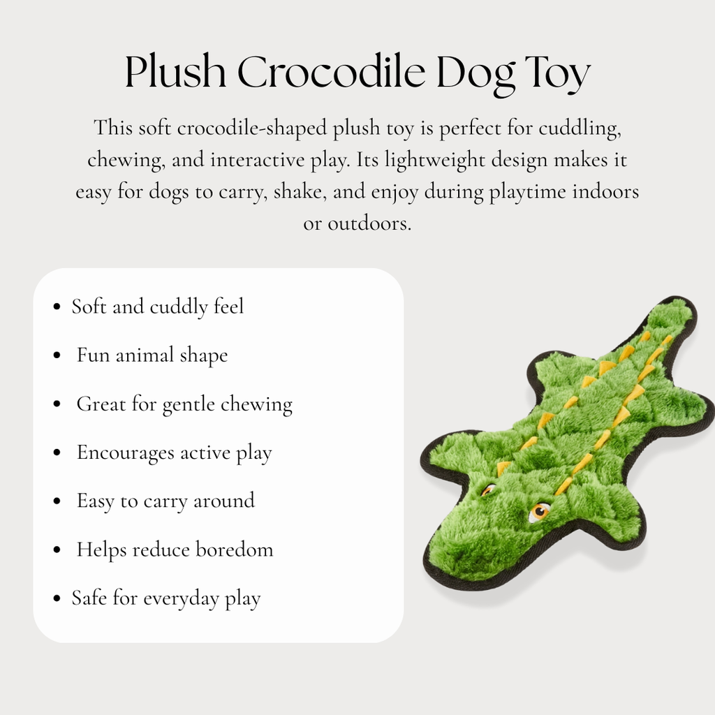 Plush Crocodile Dog Toy