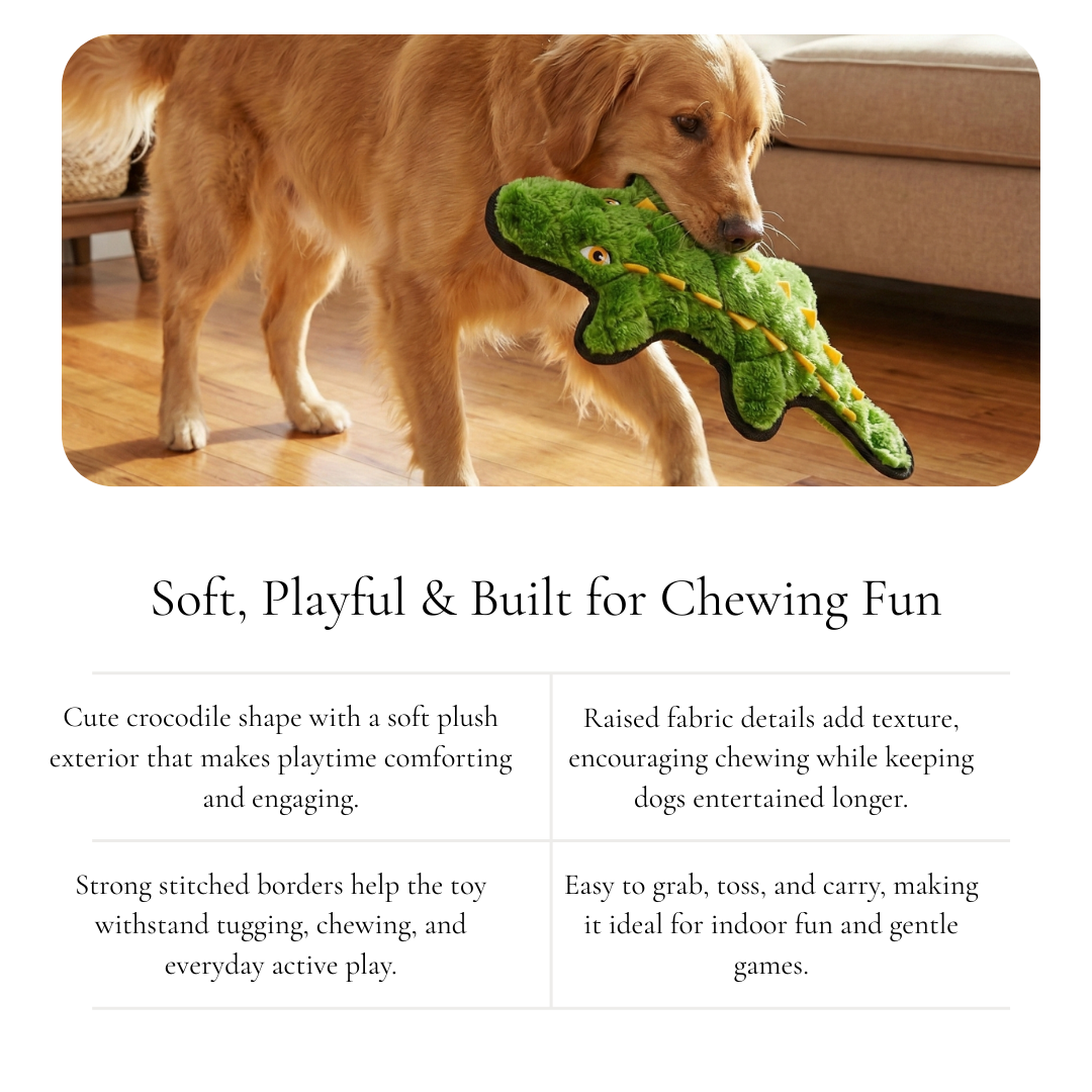 Plush Crocodile Dog Toy
