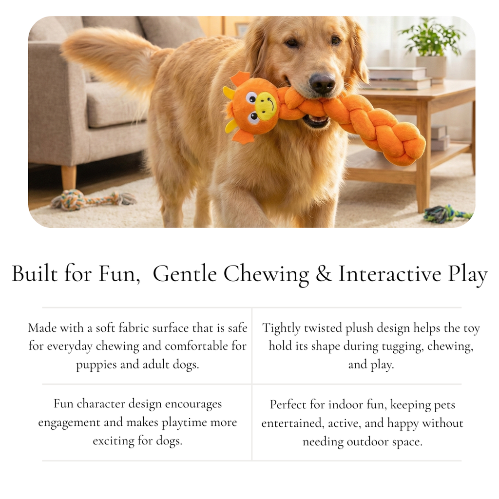 Plush Giraffe Rope Dog Toy