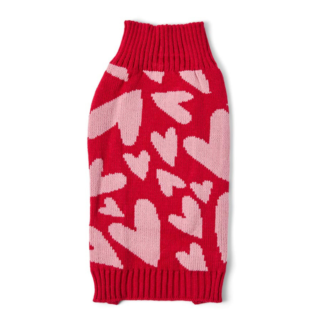 Heart Pattern Knit Pet Sweater