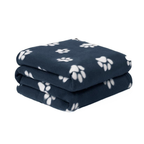 Dark Blue Paw Print Pet Blanket