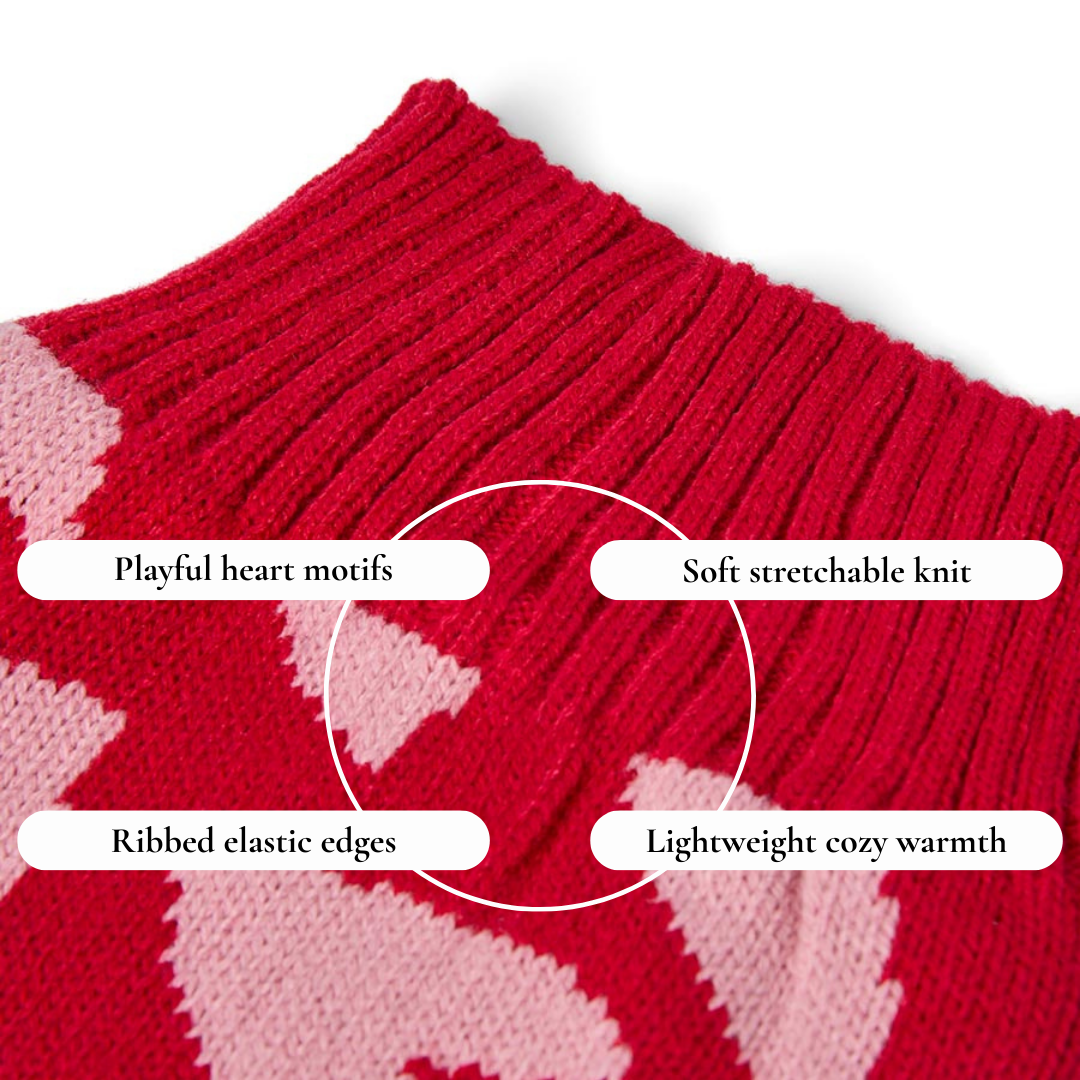 Heart Pattern Knit Pet Sweater