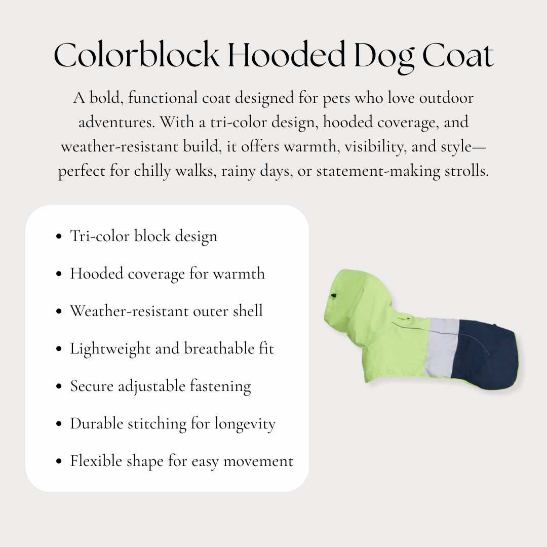 Colourblock hooded Dog Coat