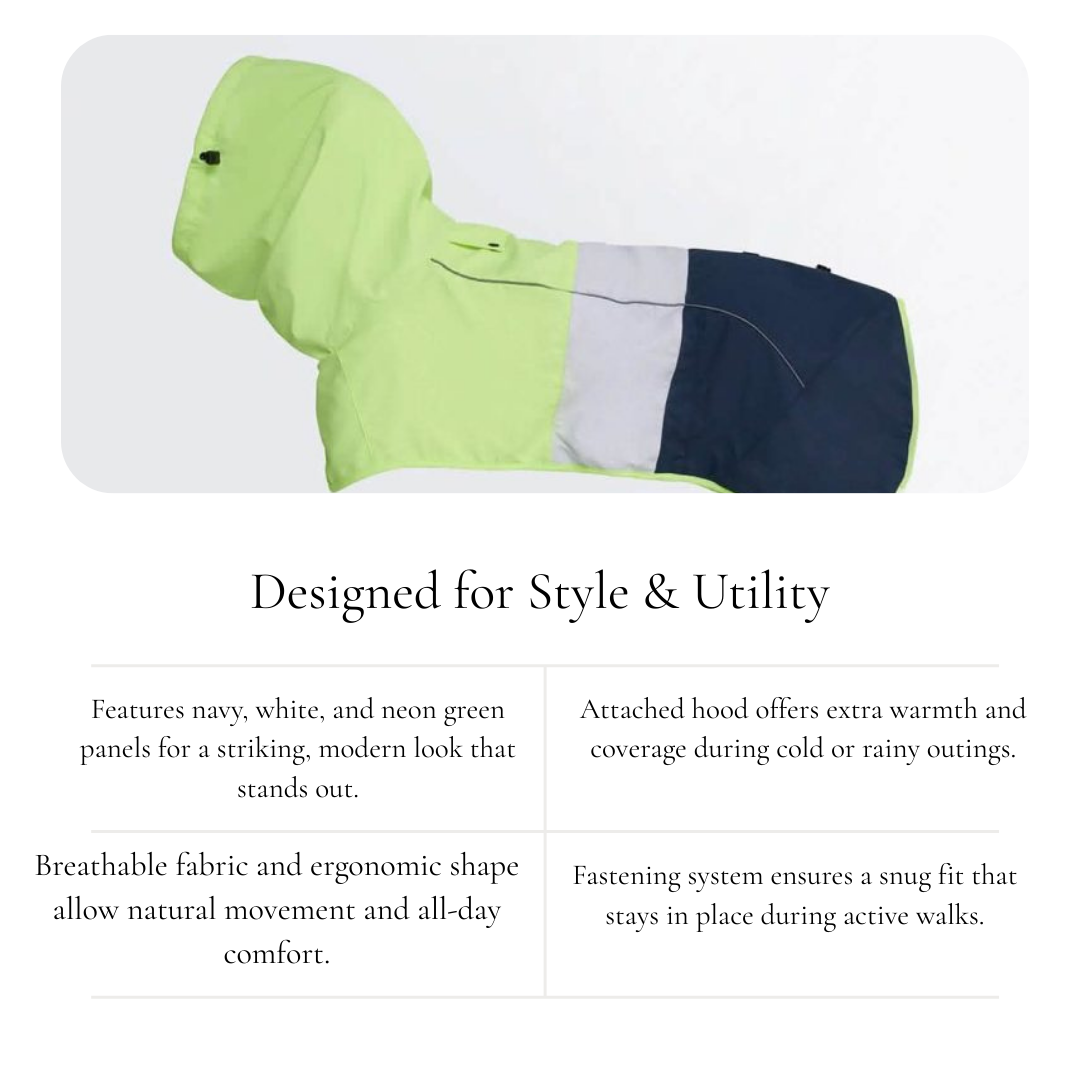 Colourblock hooded Dog Coat