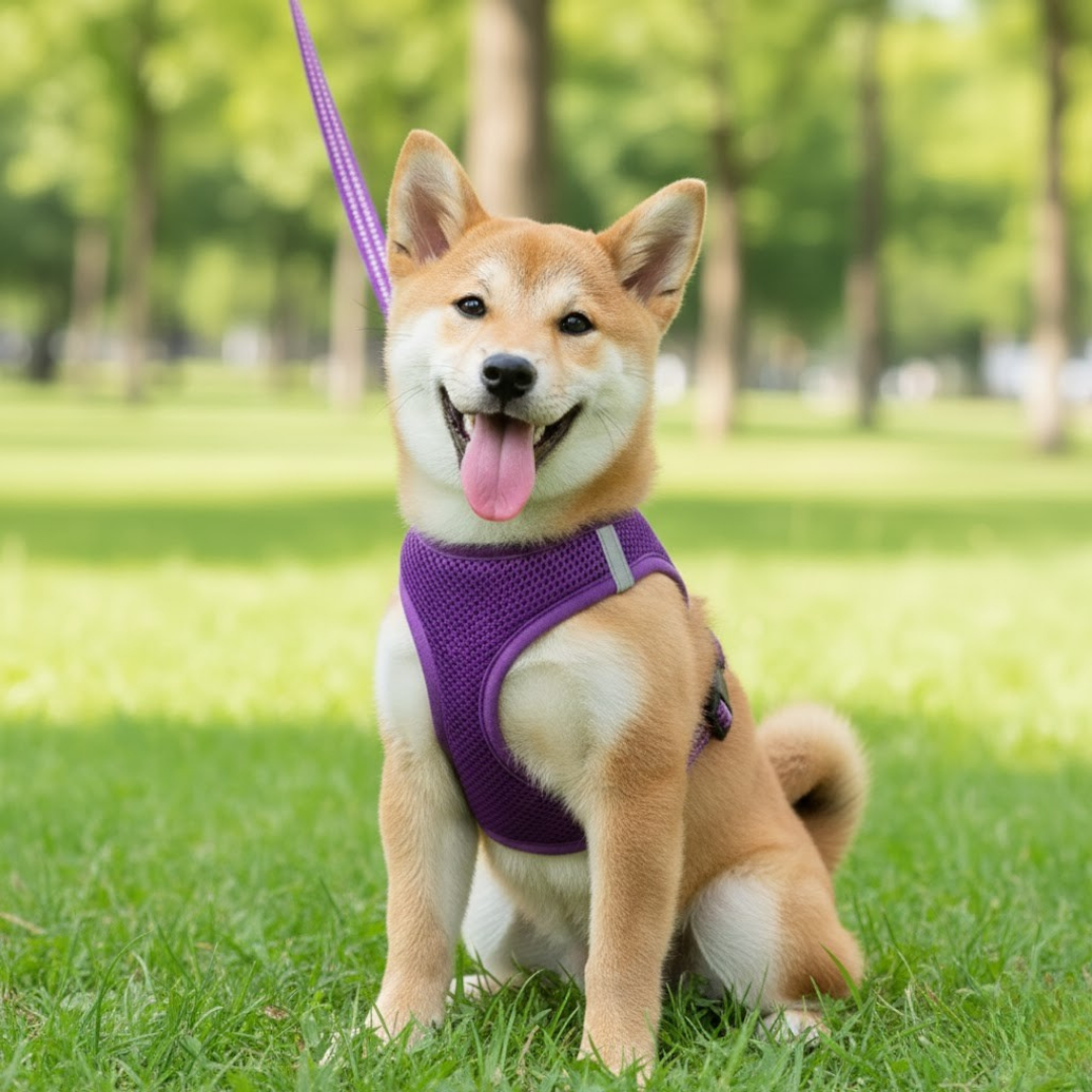 Purple Mesh Harness & Leash Set