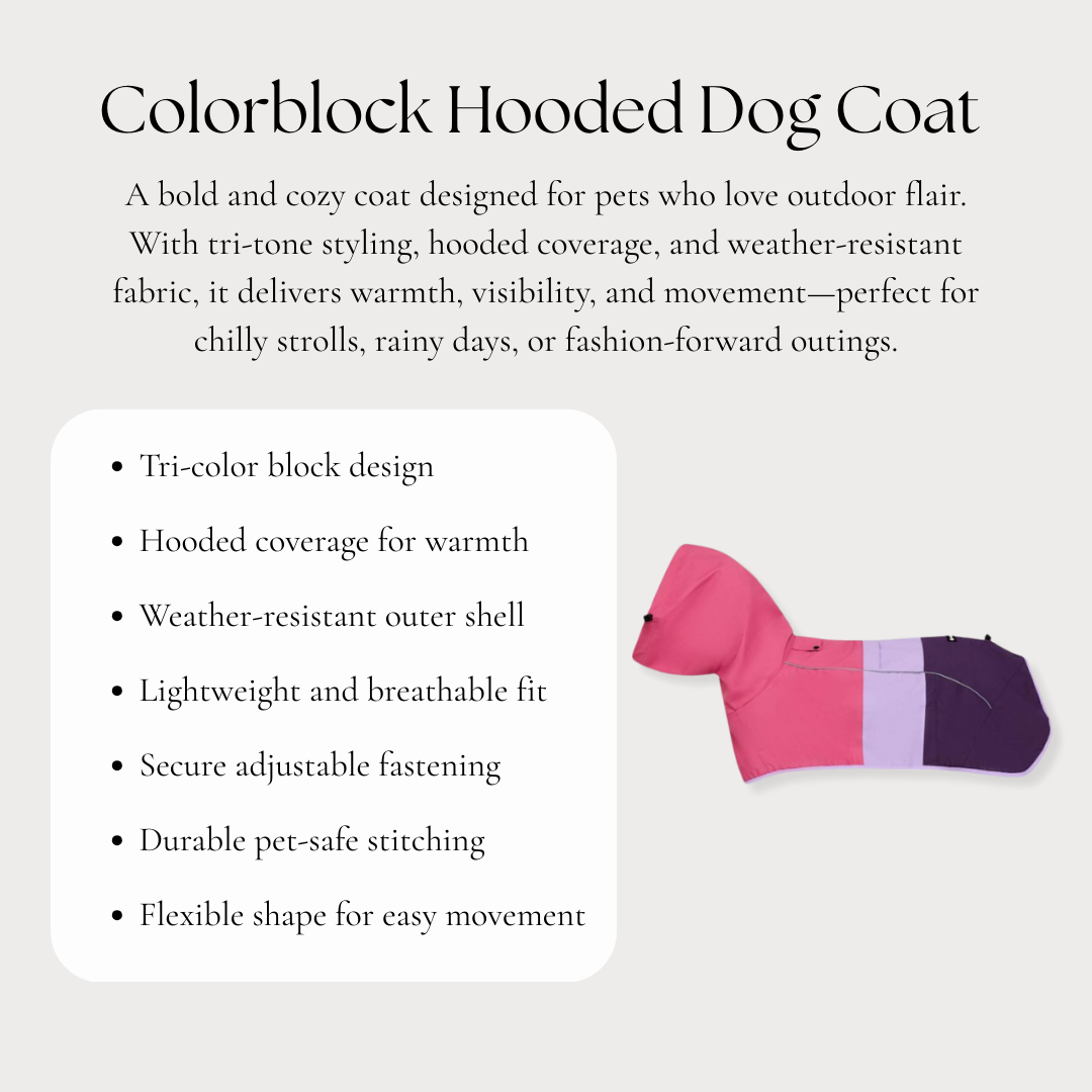 Colourblock Hooded Dog Coat