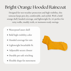 Bright Orange Hooded Raincoat