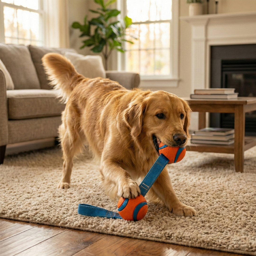 Double Ball Tug Dog Toy