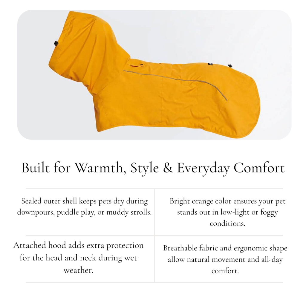 Bright Orange Hooded Raincoat