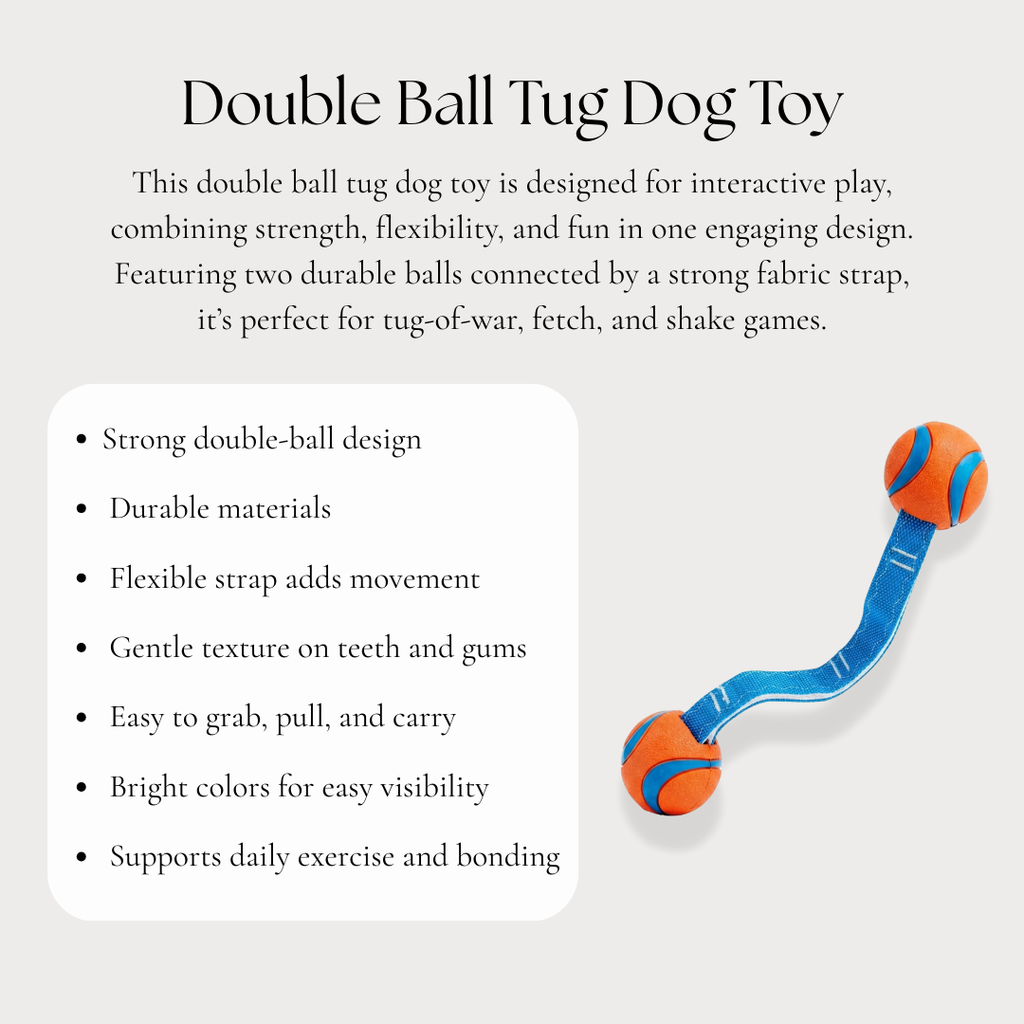 Double Ball Tug Dog Toy