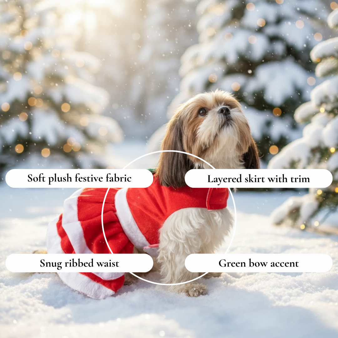 Waggy Pooch Red Festive Pet Dress