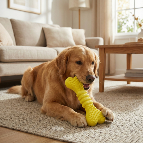 Bone-Shaped Treat Chew Dog Toy