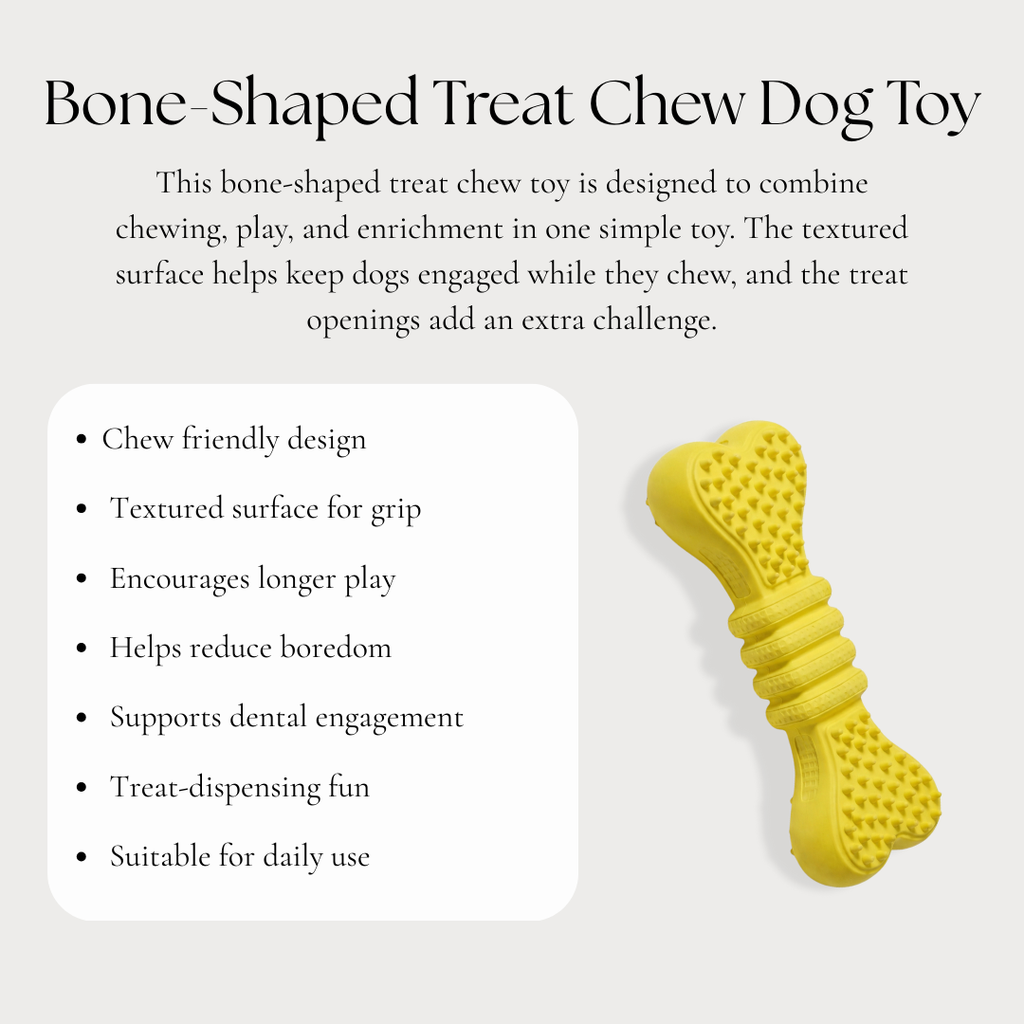 Bone-Shaped Treat Chew Dog Toy