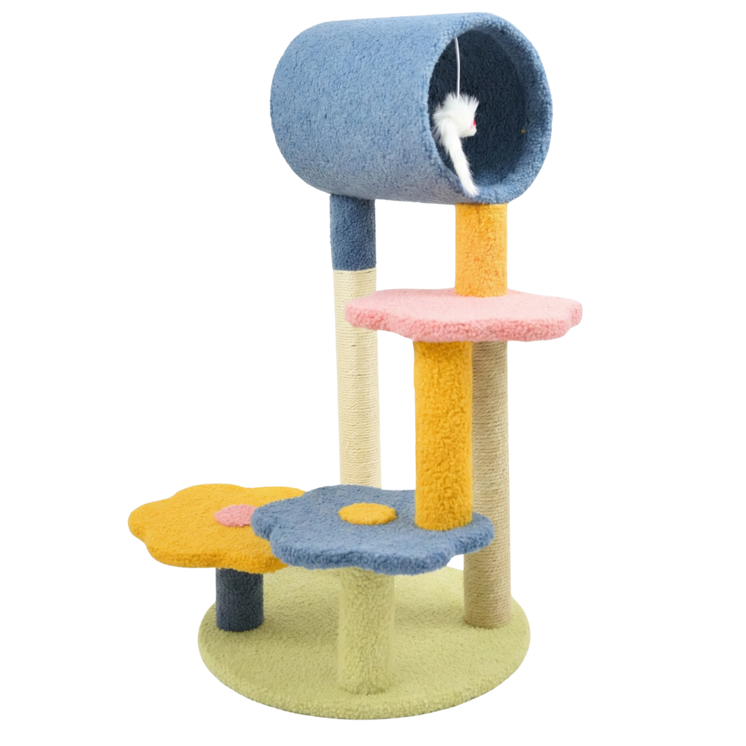 Floral Multi Level Cat Tower