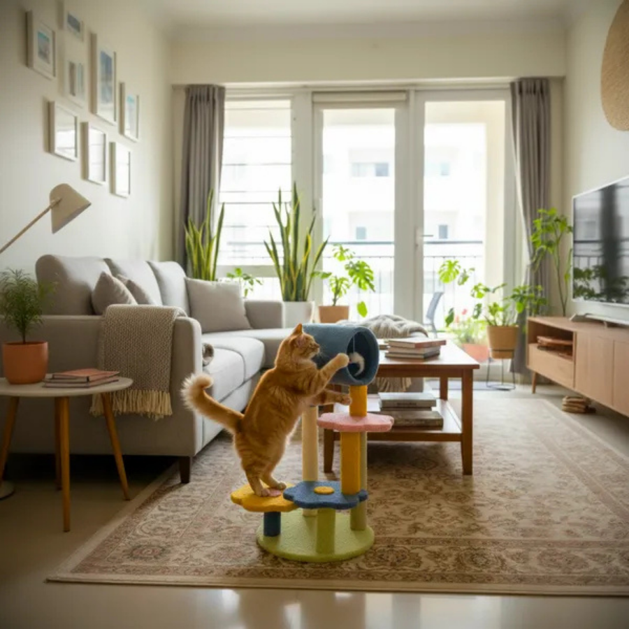 Floral Multi Level Cat Tower