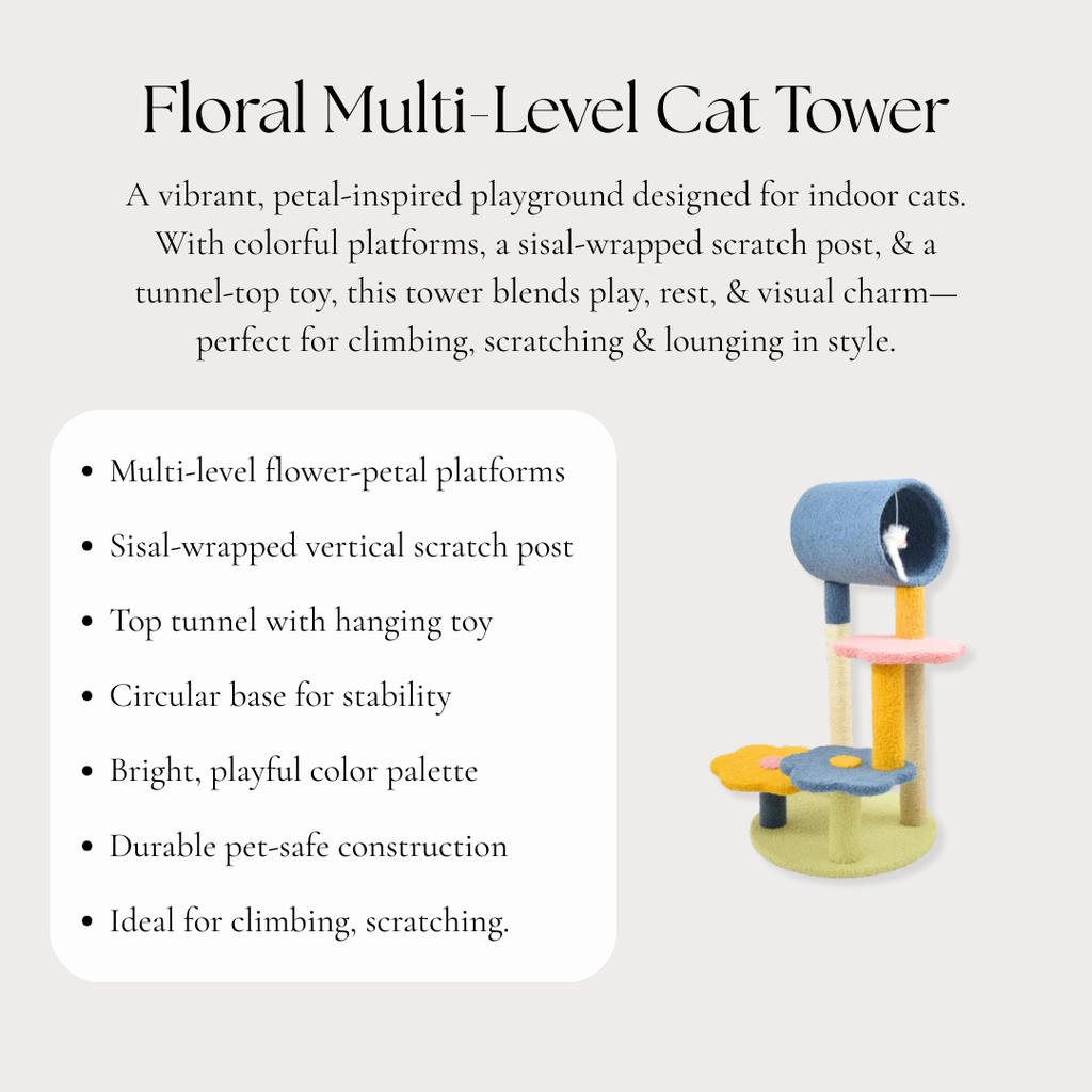 Floral Multi Level Cat Tower