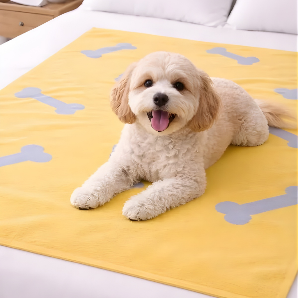 Yellow Bone Print Pet Blanket