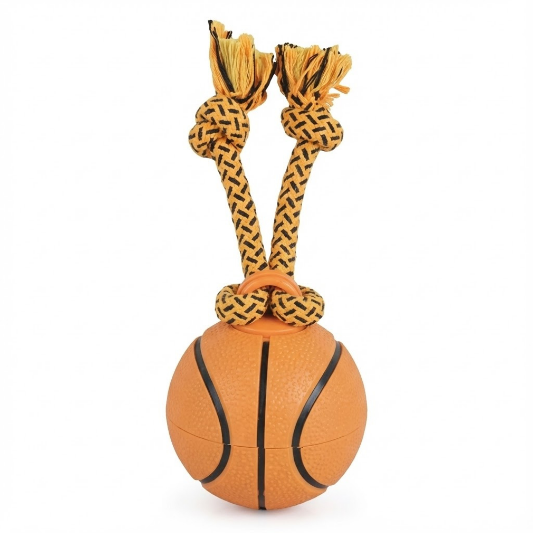 Rubber Basketball Rope Dog Toy
