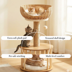 Multi-Level Wooden Cat Tower