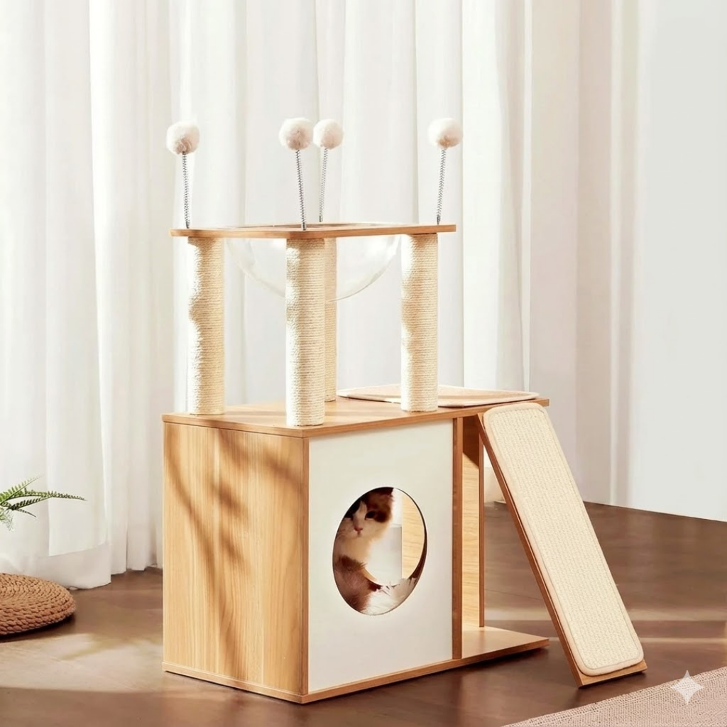 Stylish Wooden Cat Playground
