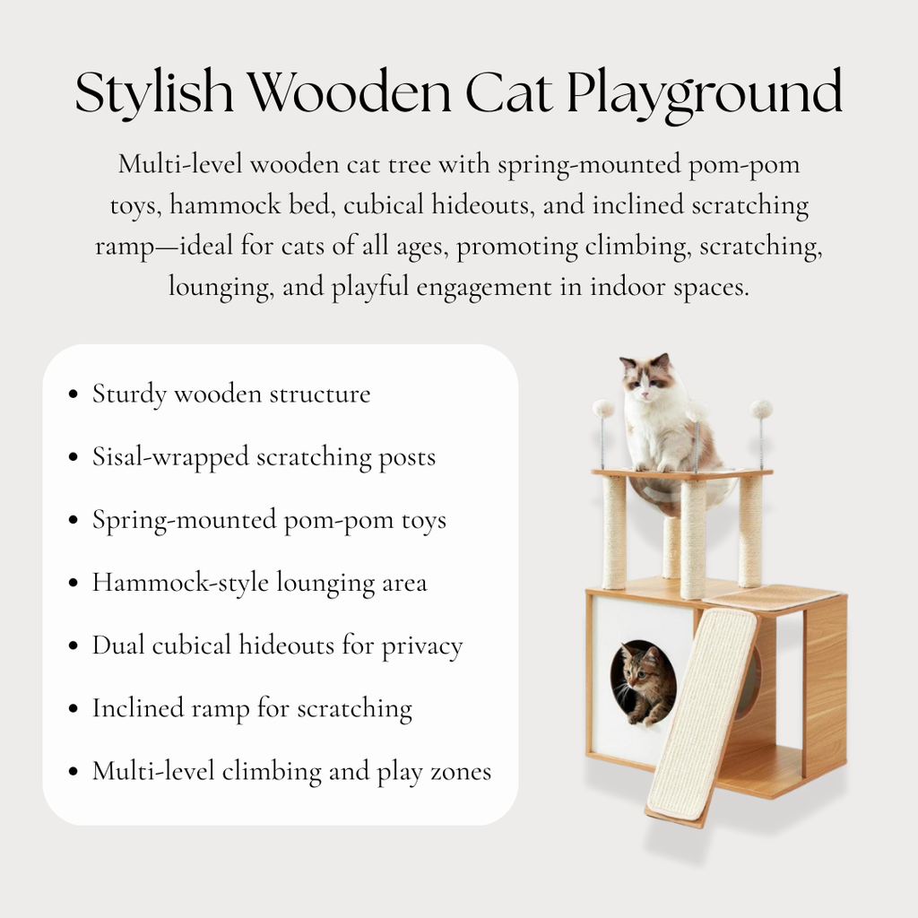 Stylish Wooden Cat Playground