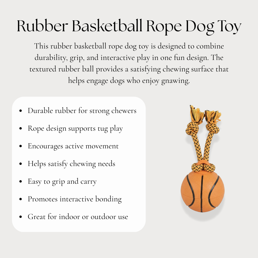 Rubber Basketball Rope Dog Toy