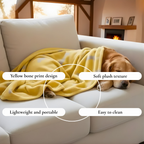 Yellow Bone Print Pet Blanket